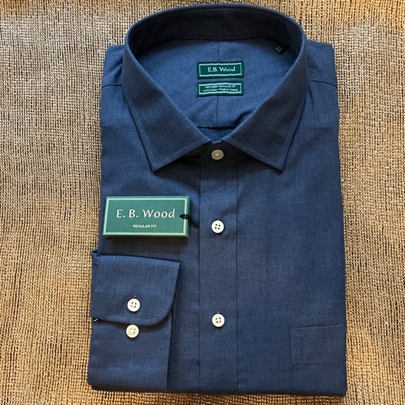 E.B. Wood Other - Classic Men’s Dress Shirt, EB Wood, 18 1/2, 36-37, Blue, Brand New!